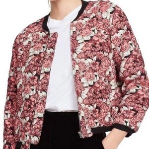 Sandro Floral Evora Jacquard Bomber Jacket (US Small)